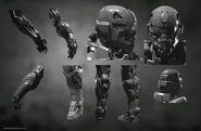 3D models of the suit components in N.O.V.A. 3.