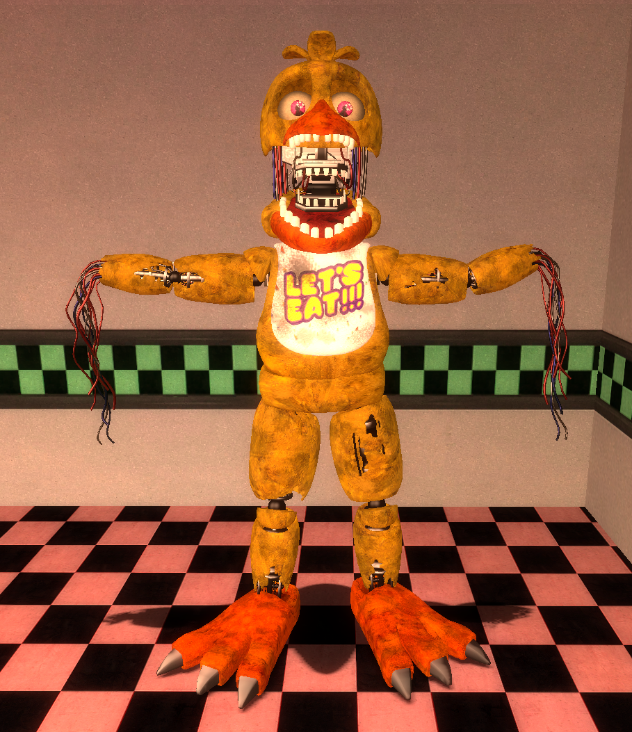 Trasformei a withered chica em uma chica normal.