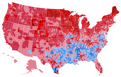 United States presidential election results by county, 2016 (New Johannson Scenario-Coded Map)
