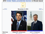 United States presidential election in Rhode Island, 2016 (New Johannson Scenario)