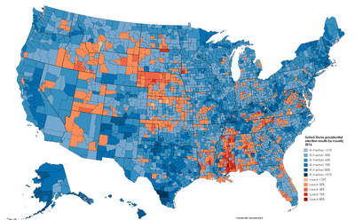 United States presidential election results by county, 2016 (altered)