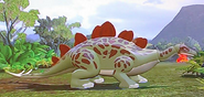 Stegosaurus, one of the new neutral creatures of this expansion pack, shares the same model and texture as the one of Lego Jurassic World game. It also spawns naturally in rainforests.