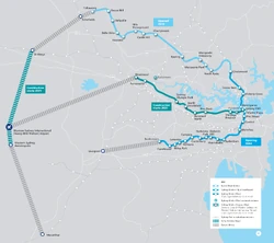 Map showing all current and future Metro projects in Sydney