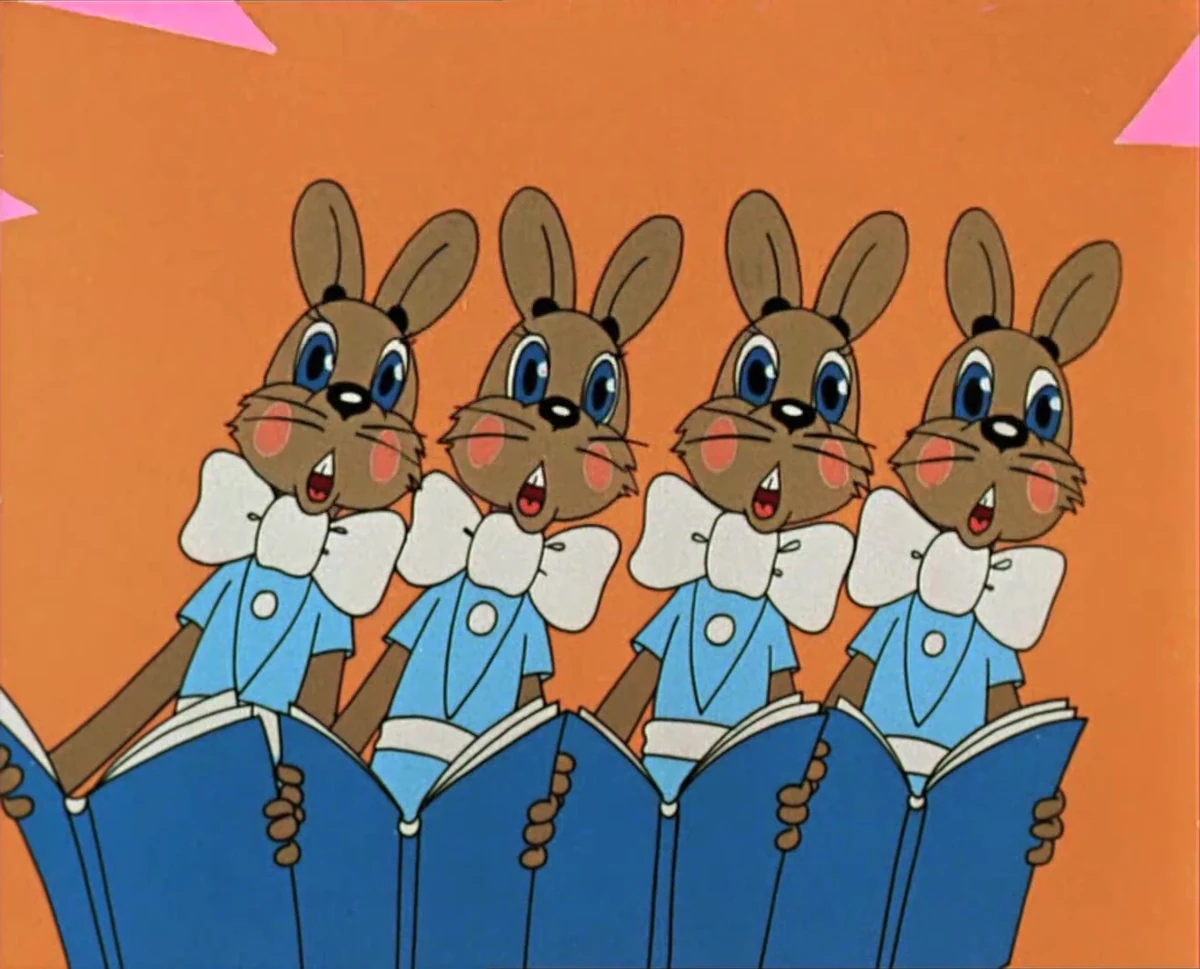 хор зайчиков из ну погоди. ну погоди хор зайчат. хор мальчиков зайчиков ну погоди. хор зайчиков из мультика ну погоди. хор зайчиков из ну погоди.
