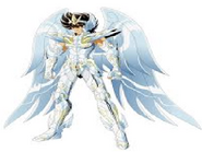 Seiya con su nueva armadura de Pegaso Alado, notese su similitud con la Armadura Divina