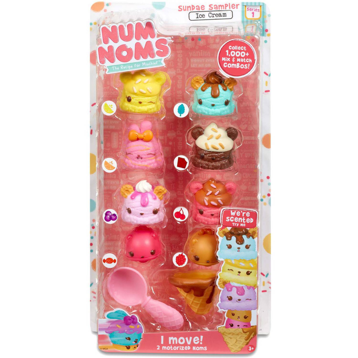 Num Noms, Toys, Num Noms Ice Cream Sundae Plush Pink Blue 7 Bear Animal  Foodie Toy Factory