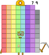 Seventy-Nine is another prime number who is the atomic number of gold. He loves gold, and is fittingly a gold miner. He can make a lattice shape for panning for gold. He also love emirps, which are primes that stay prime if the digits are reversed (In this case, his digits can be reversed to make 97).