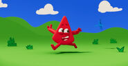 A blue banana chasing Red.