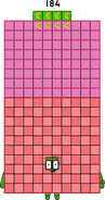 One Hundred and Eighty-Four is octuple Twenty-Three, and a super-duper rectangle. He is a refactorable number, meaning that the number of rectangles he can make is itself the width of one of his rectangles—namely, he has 8 rectangles, and he can be a team of Eights! He also sometimes does scientific work with Forty-Six and Ninety-Two.