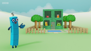 One on the top-left window in Three Little Pigs