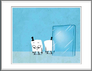 One thought it was just an ordinary mirror, walking away.