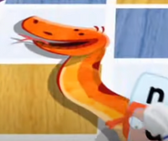 An orange snake as it appears in Name.