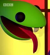 A green snake as it appears in Octoblock to the Rescue!