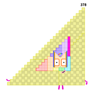 JingzheChina's 378: She is a rectangle with so many factors, and she is even a step squad, a rainbow step squad! Due to the fact that 78 is also a step squad, she likes to arrange her 78 in center and make the three hundred-blocks surrounding it.