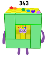JingzheChina's 343: She is a rainbow cube. She has seven bunches of hair diagonally on her top face when in cube arrangement. Her eyebrow means "seven squares".