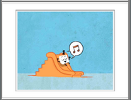 One sliding down a slide, singing.