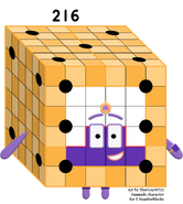 ThatGuy30722's 216: She is a 6x6x6 cube. She doesn’t need to carry a die—she IS the die! She’s also a hyper rectangle, and the sum of the previous three cubes.