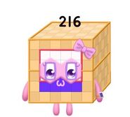 Asaki88bbff's 216:cute cube!which looks like asaki88bbff's icon.she is 146's sister,and founded the 70n+6 club with 146, the members are 76,146,216,286,356,426,496.