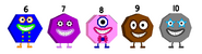 My 6-10 as Numberblock Shapes