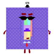 JingzheChina's 676: He is a super square agent, who can seek for hiding numberblocks by sneezing 100 or 576 out. However, due to the high strength of working, he has to hibernate in winter.