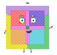 JingzheChina's 784: She is a really big square full of rainbow! When she sneezes, either 4, 484, or 676 can be launched. She was made on the pattern wall by accident when 28 needed a square.