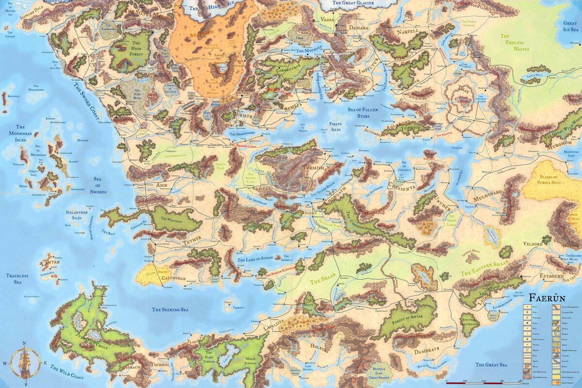 Карта Фаэруна Forgotten Realms