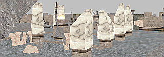 Ruins of pillars from white wizard lab