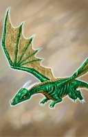 Green wyrmling portrait