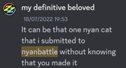 The original twitter account @nyanbattle, uploading a nyan every day, was deactivated