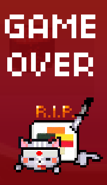 Sushicat on the Game Over screen
