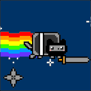 Ninja Nyan Cat with a sword instead of a katana.