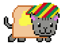 Toast Cat Red,Yellow,green hat