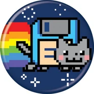 Nyan Floppy Disk Pin (Note: That it is overlapping another nyan)