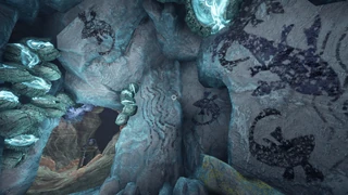   Cave paintings by past species of Kaptar