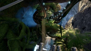 The rails passing along the North edge of the Cell