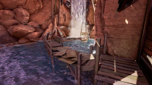 Walkway near the waterfall