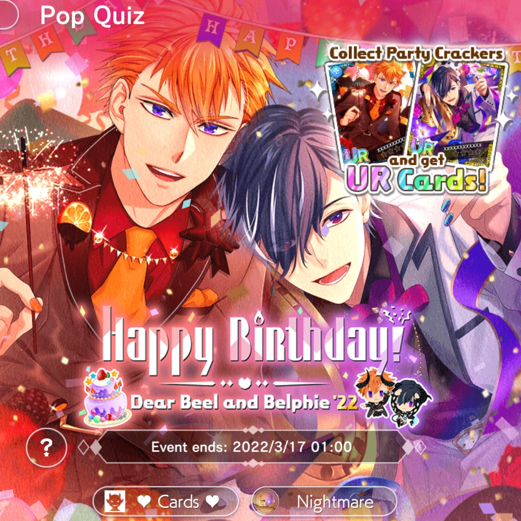 Happy Birthday! Dear Beel and Belphie '22 | Obey Me! Wiki