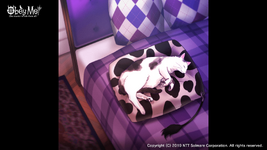 A cat sleeping on Belphegor's pillow