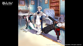 Luke, Simeon, and Solomon doing some group stretches