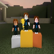 Jez holding a trophy