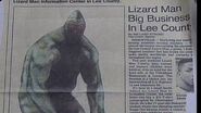 A newspaper headline about the creature