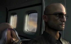 Amy and Richard in the helicopter.