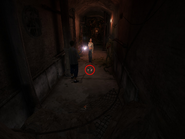 The strange claws in the basement, highlighted in red.