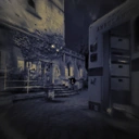 The outside of the Fraternity House, after the ambulance crash. There's no save spot here in the final game, seems like it was replaced by the one in the tunnel, possibly to make it less frustrating in case you died after the boss fight.