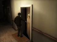 Opening the door to Corey's room