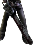 His Chainsaw being hold by Corey Wilde