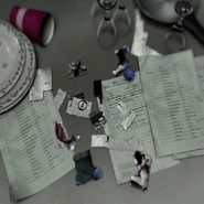 The final version of the render. Notice the arrows on the papers.