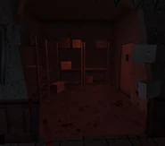 A render of the small room where an Ogre breaks the wall in the party hall