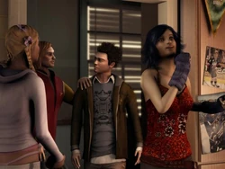 Mei with her college friends.