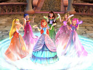 As Winx usando o Zoomix para sair de Domino.